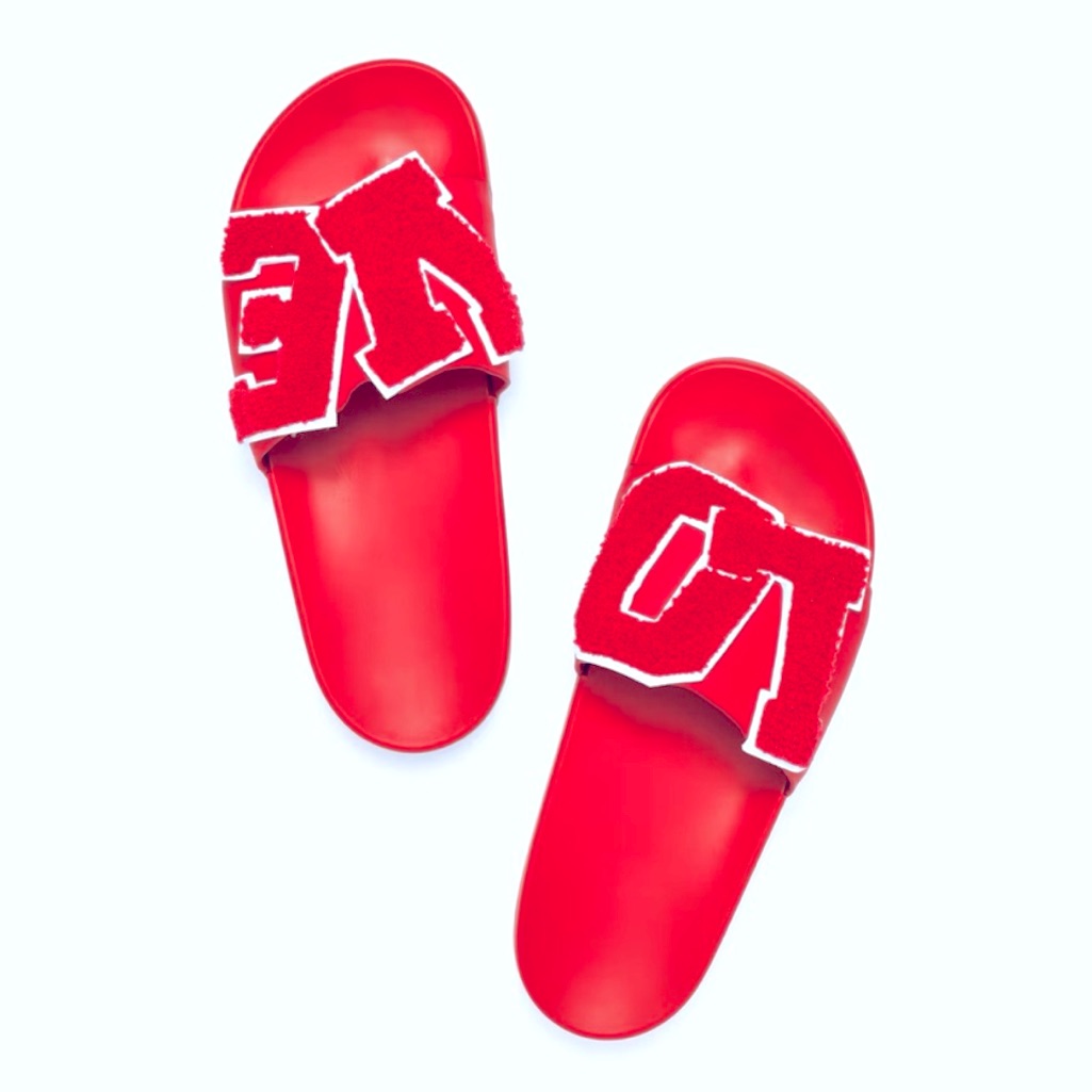 Tory Burch Sport Love Pool Slides Red White Sandals Vibrant Minimalist Size 5